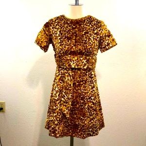 Vintage Cheetah Mock Fur Mini Dress Handmade
